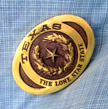 Texas The Lone Star State Belt Buckle RC Brass Vtg 1977 Heritage Mint .SHY391