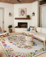 Rifle Paper Co. X Perennial Cream 7'-10" X 11'-2" Area Rug