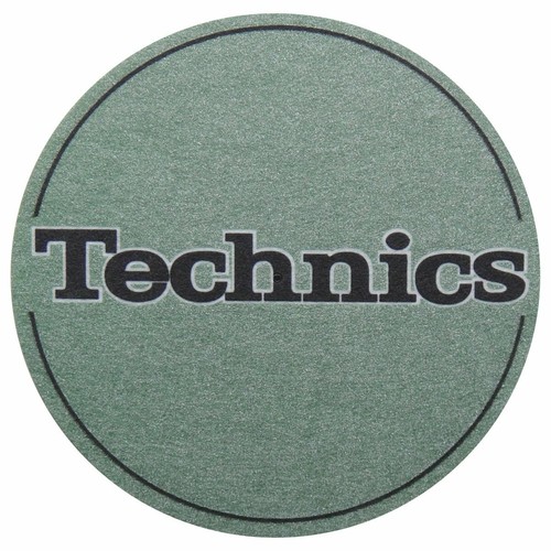 Slipmats Technics Green Metallic Logo Black 1 Pair - Picture 3 of 3