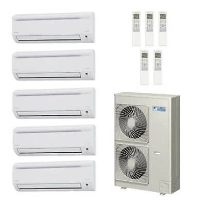60,000 Btu 18.8 Seer Daikin 5-Zone Mini Split Heat Pump System  9-12-12-12-15 | eBay