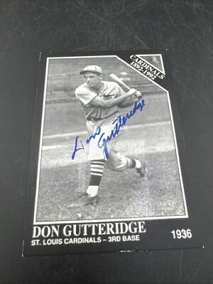 DON GUTTERIDGE SIGNED 1992 CONLON COLLECTION BASEBALL CARD #636 AUTOGRAPH AUTO