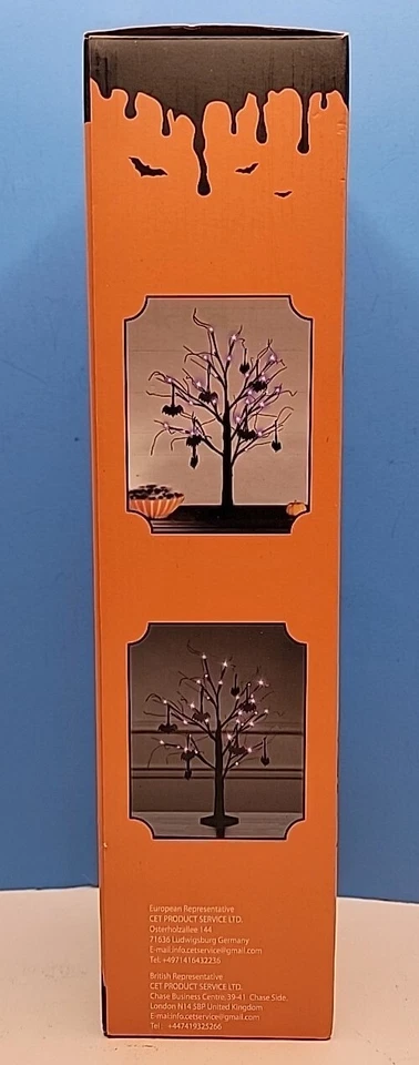 24" Tall Halloween Tree - Black Spooky Tree with 24 LED Purple Lights & 10 Bats. - Image 4 of 4