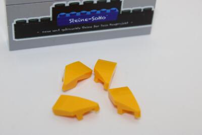 Lego (c) 4x Dachstein gebogen Flügel rechts - 1x2 hellorange - 29119 - tile