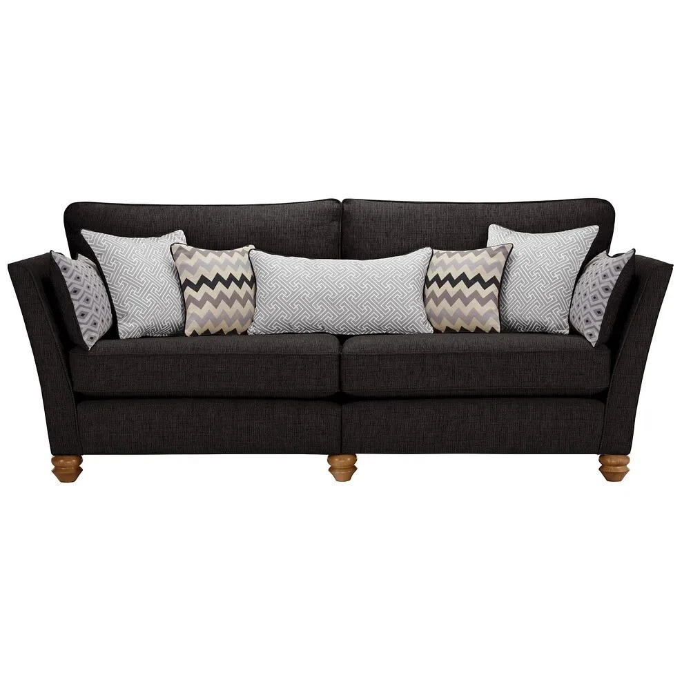 Oak Furnitureland Gainsborough 4 Seater Sofa Black Silver Scatters RRP 1199.99