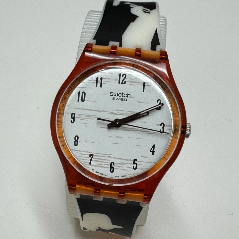 Reloj Swatch Suizo Cuarzo D'oeuvre Chicago Hombre Marrón Analógico Batería Nueva Foto 2 de 4