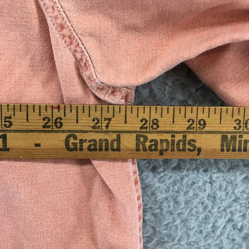 Chester Field Short Sleeve Shirt Mens XL Orange Cotton Button Down Chest Pocket - Image 4 of 4