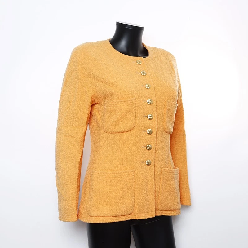 Giacca CHANEL 36 arancione anni 2010 giacca manica lunga arancione WS8270