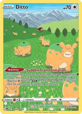 2023 Pokemon: CRZ:GG - Ditto (#GG22/GG70, Holofoil, Ultra Rare, Near Mint)