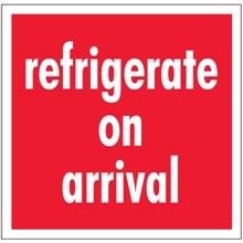 4 x 4" - "Refrigerate On Arrival" Labels-500 per Roll