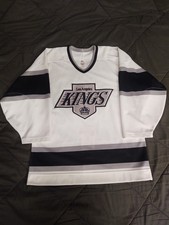 Los Angeles Kings 1989-90 CCM Maska Center Ice Pro jersey fight strap sz44