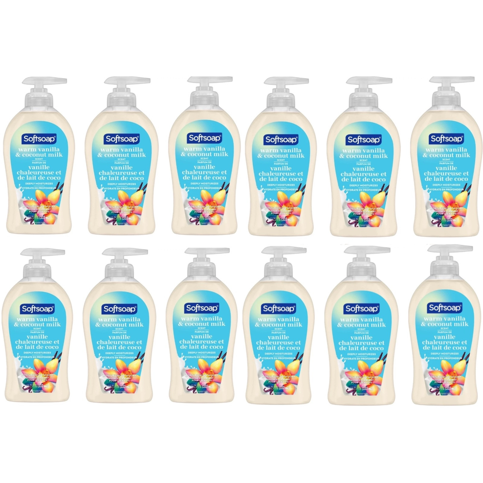 12 Pack Softsoap Vanilla Coconut Milk Moisturizing Liquid Hand Soap 11.25 oz