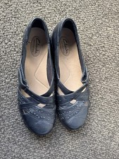 Clarks Bendables Women's Black Leather Flat Comfortable Shoes Size 9.5