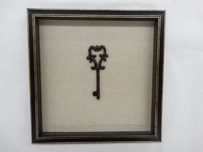 2014 Black with Gold Framed Key on Linen Shadow Box 12'' x 12'' No. ATCM 93120