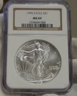 1995 US Silver Eagle $1 NGC MS69  Key Date