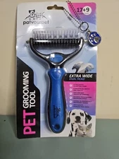 PatYourPet Cat&Dog Brush- Double Sided Undercoat Rake- Grooming/Deshedding Tool