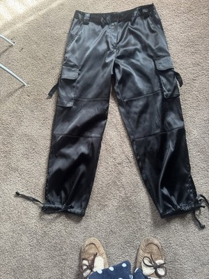 Theory Women's Black Cargo Pants Drawstring Waist Cargo Pockets Drawstring Cuffs