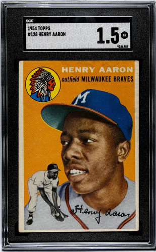 Henry 'Hank' Aaron #128 Baseball Cards 1954 Topps card price