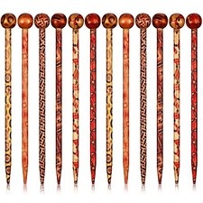 12 Pieces Wooden Hair Sticks Bulk Vintage Japanese Chinese Hairpins for Women