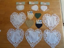 New Vintage Lot Of 17 Heart Shape Wimpole Street Creations Battenburg Doily
