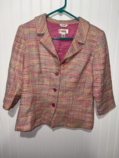 Vintage Multicolor Talbots Blazer Size 6 Silk Tweed Blend