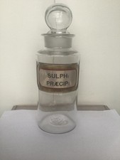 Troch Sulph Co,Pharmacy Clear Glass 21cms High