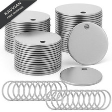 100pcs Round Metal Blank Dog Tags for Stamping Stainless Steel Key sliver