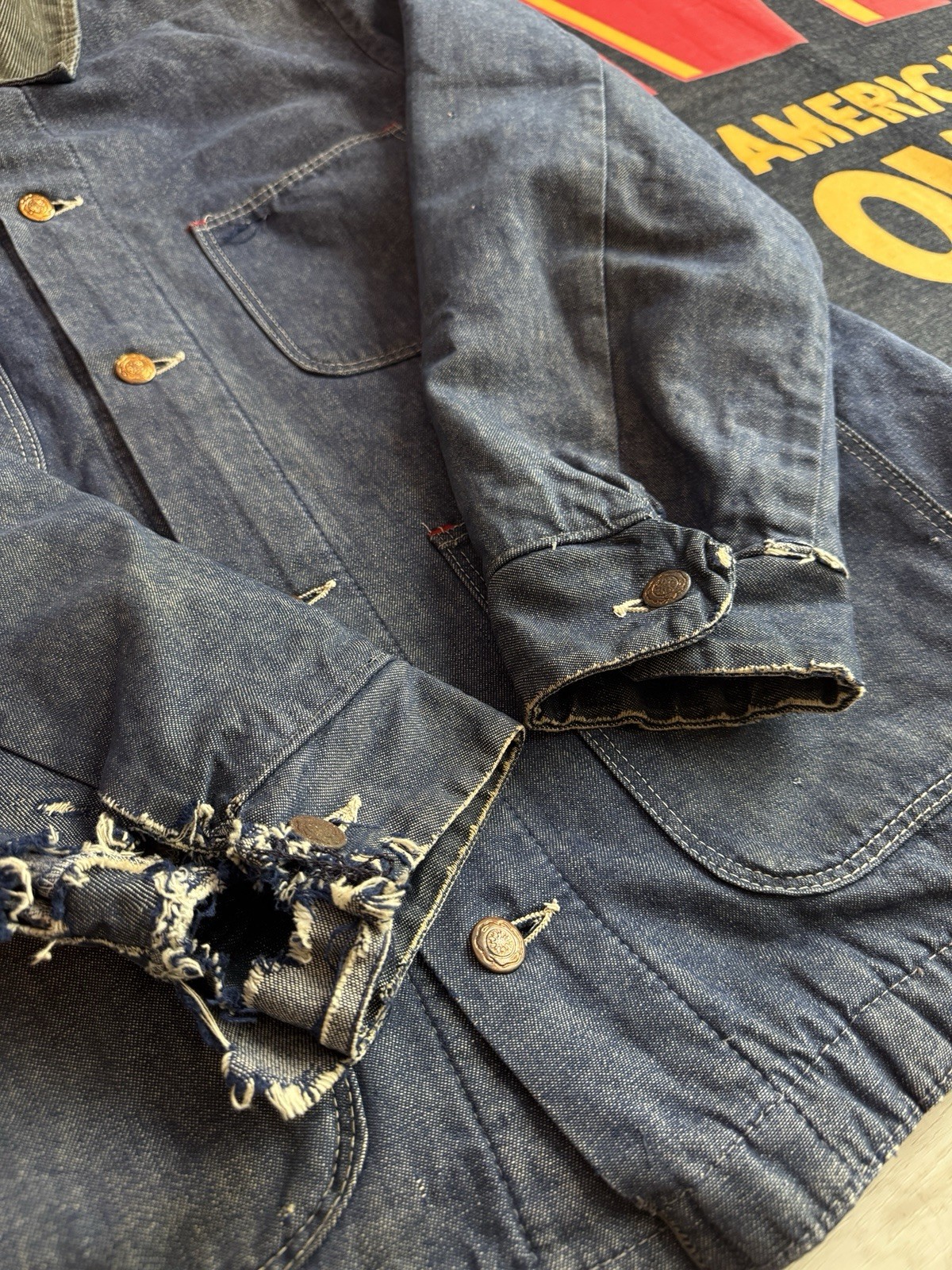 Vintage 1960s Wrangler Blue Bell Denim Chore Jacket Blanket Lined Workwear Coat image 5