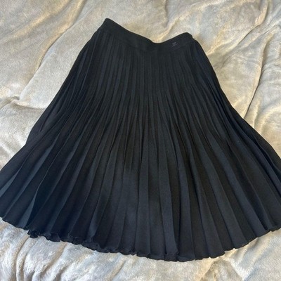 Courreges black pleated skirt size 32