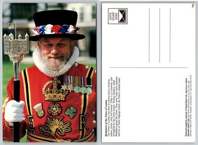Beefeater Yeoman Warder Tower of London UK Postcard Historic Uniform Medals