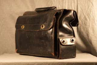 Antique or Vintage Leather Bag For Fishing Tackle or Medical Use