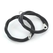 All Sales Universal Hood Pin Pins Cables Lanyards 24" Vinyl Coated - Black Pair