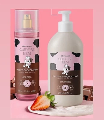 Boticário Cuide-se Bem Deleite Chocolatudo: Loção Corporal 400ml + Body Splash