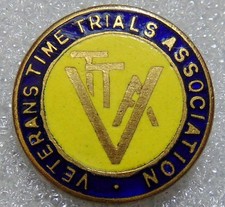 c1950-60s Veteran Time Trials Association Enamel Cycling Pin Badge