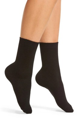 Falke L5420 Womens 1-Pair Black Cosy Wool Blend Crew Socks Size 5-7.5