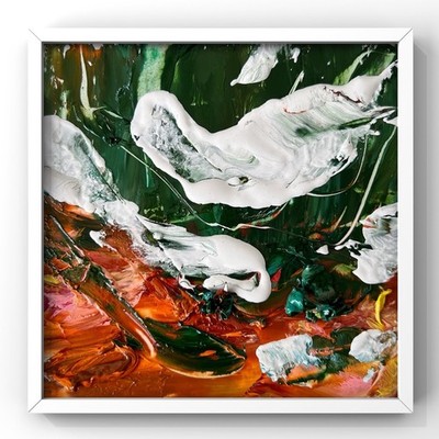 Pacific Coast Mist Abstract Impasto Oil Painting Contemporary Seascape Wall Art