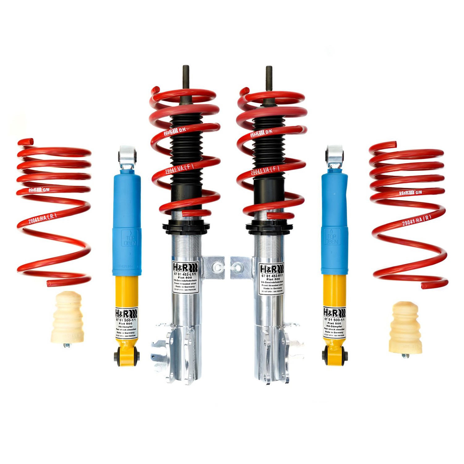 H&R Coilover Suspension Monotube 29041-1 for Abarth 500 500/595/695 500C/595C/69