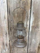 rare G. V. R. R. Grand Valley RAILROAD LANTERN with etched Globe & Brass top
