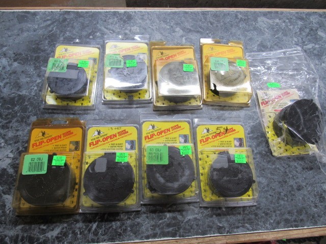 Lot of 9 Butler Creek Flip-Open Scope Cover Sizes 53,53A,54,59, 62 and 63 OBJ