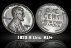 1920S Lincoln Wheat Cent Wheat Penny Well Struck BU+ Unc. Clean Fields Surfaces