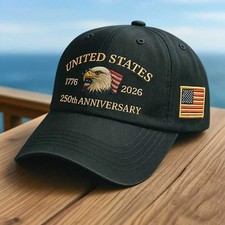 United States 250th Anniversary Baseball Cap   3D Embroidered Hat 