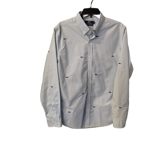 Vineyard Vines Men’s SEERSUCKER Shirt Button Down Blue & White Stripe Size L - Picture 3 of 11