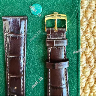 🔥 Bid Rolex 20mm Coffee Brown Leather Strap Gold Buckle Vintage NOS