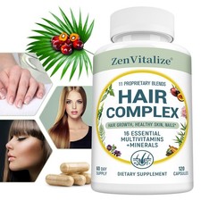 Complejo capilar con biotina, 16 vitaminas y minerales - apoya el crecimiento del cabello, 30 ~ 120 cápsulas