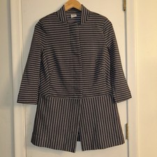 CAbi Striped Knit Blazer Jacket Womens Size S Navy Career Style 5474 RN54077
