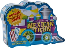 Mexican Train Double 12 Professional Size Dominoes with Bonus Chickenfoot Game I
