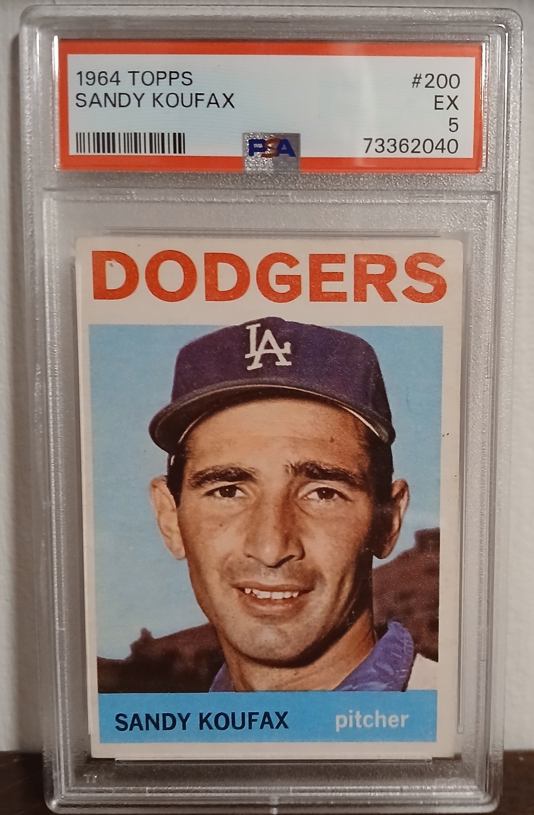 1964 Baseball Topps Dodgers Sandy Koufax #200 PSA 5 Ex corners color nice!