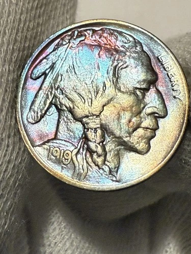 1919 Buffalo Nickel, Gem BU++ High Grade Toned Nice Color WOW