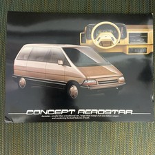 1980s Ford Aerostar Concept Vehicle Original Spec Sheet Sales Brochure Rare