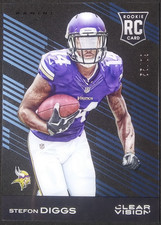 2015 Panini Clear Vision Rookies /99 Blue Acetate #140 Stefon Diggs RC SP NE LX