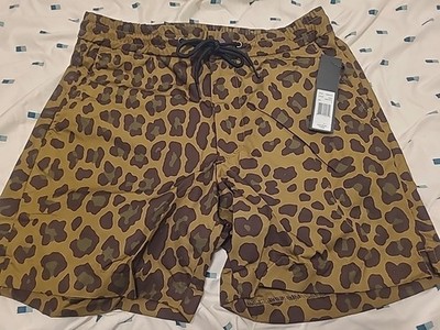 Marc By Marc Jacobs London Leopard Green Swim Trunks Small